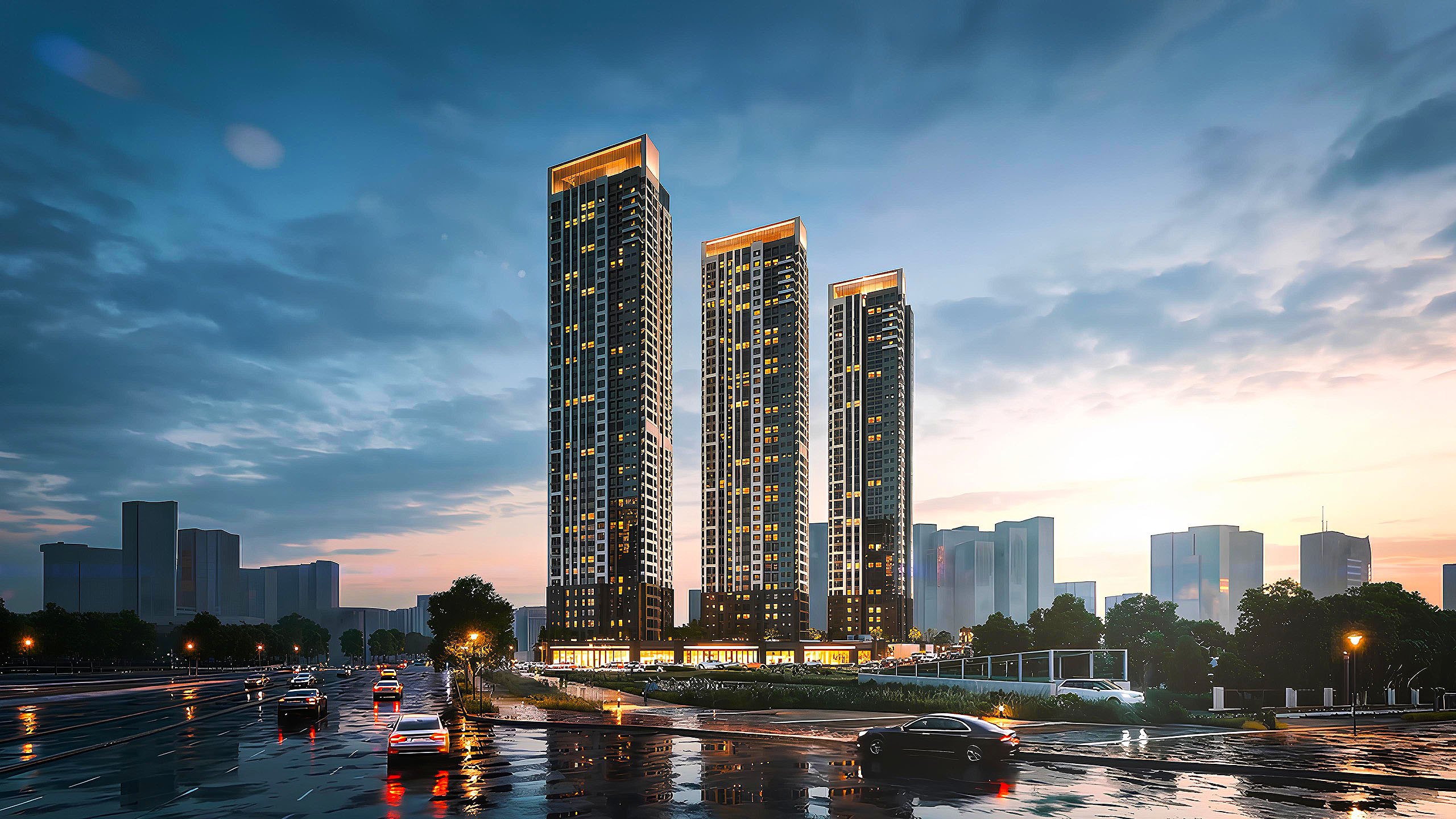 상도역 대우 엑소디움 43층 야경 조감도